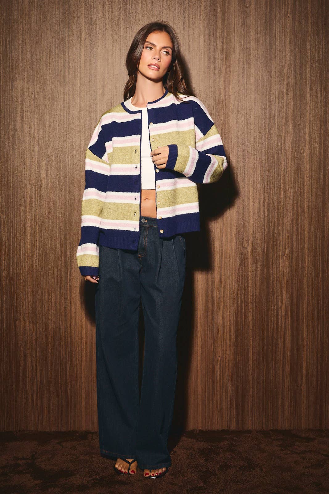 Ember | Long Sleeve Striped Soft Cardigan