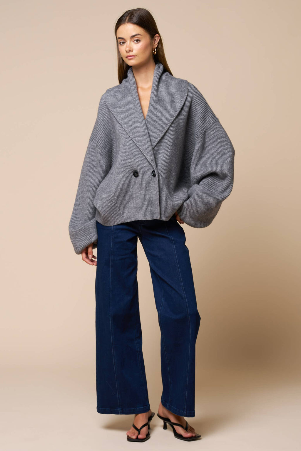 Reese | Shawl Collar Wrap Knit Cardigan