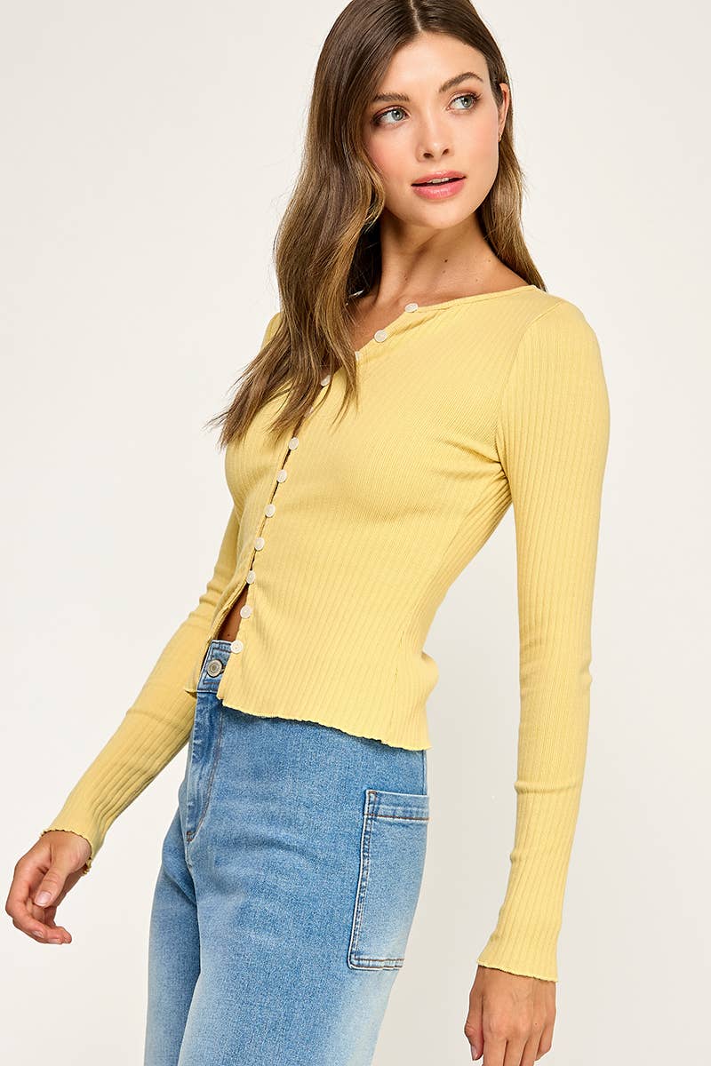 Brighton | Slim Ribbed Stretch Fitted Long Sleeve