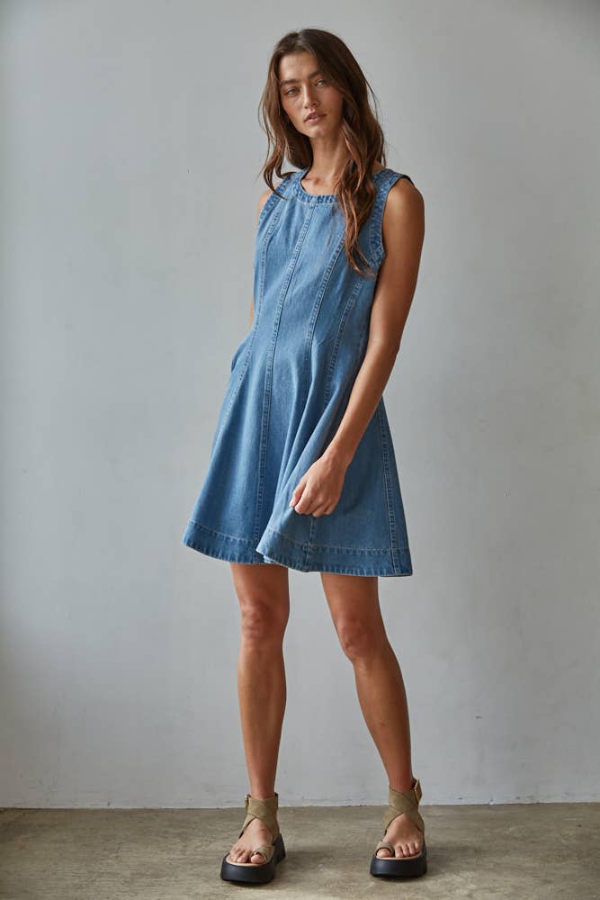 Hadley | Denim Cotton Mini Dress