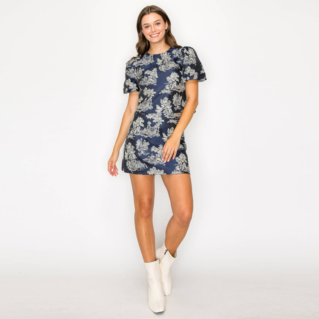 Tilly | Toile Jacquard Pattern Mini Skirt