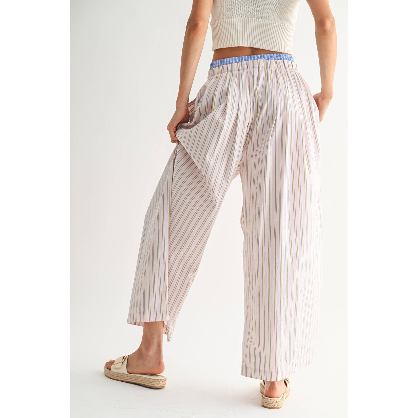 Birdie | Striped Wide-Leg Trousers
