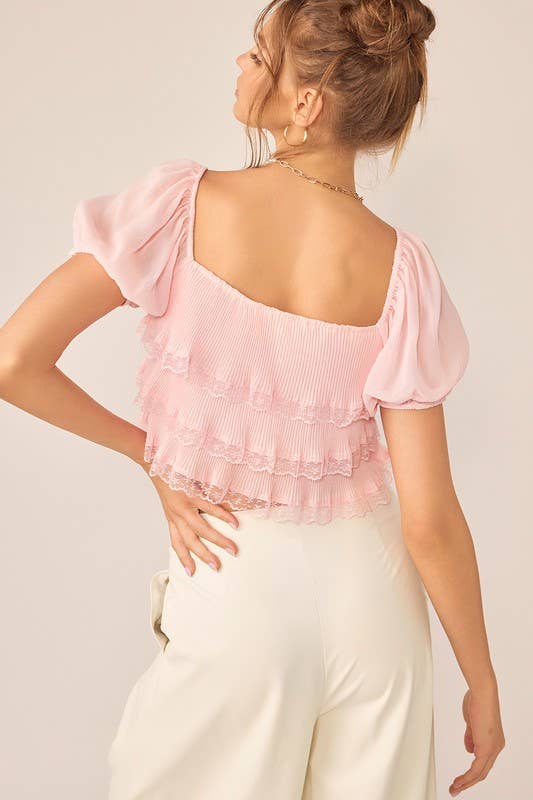 Ballerina | Pleated Tired Chiffon Top