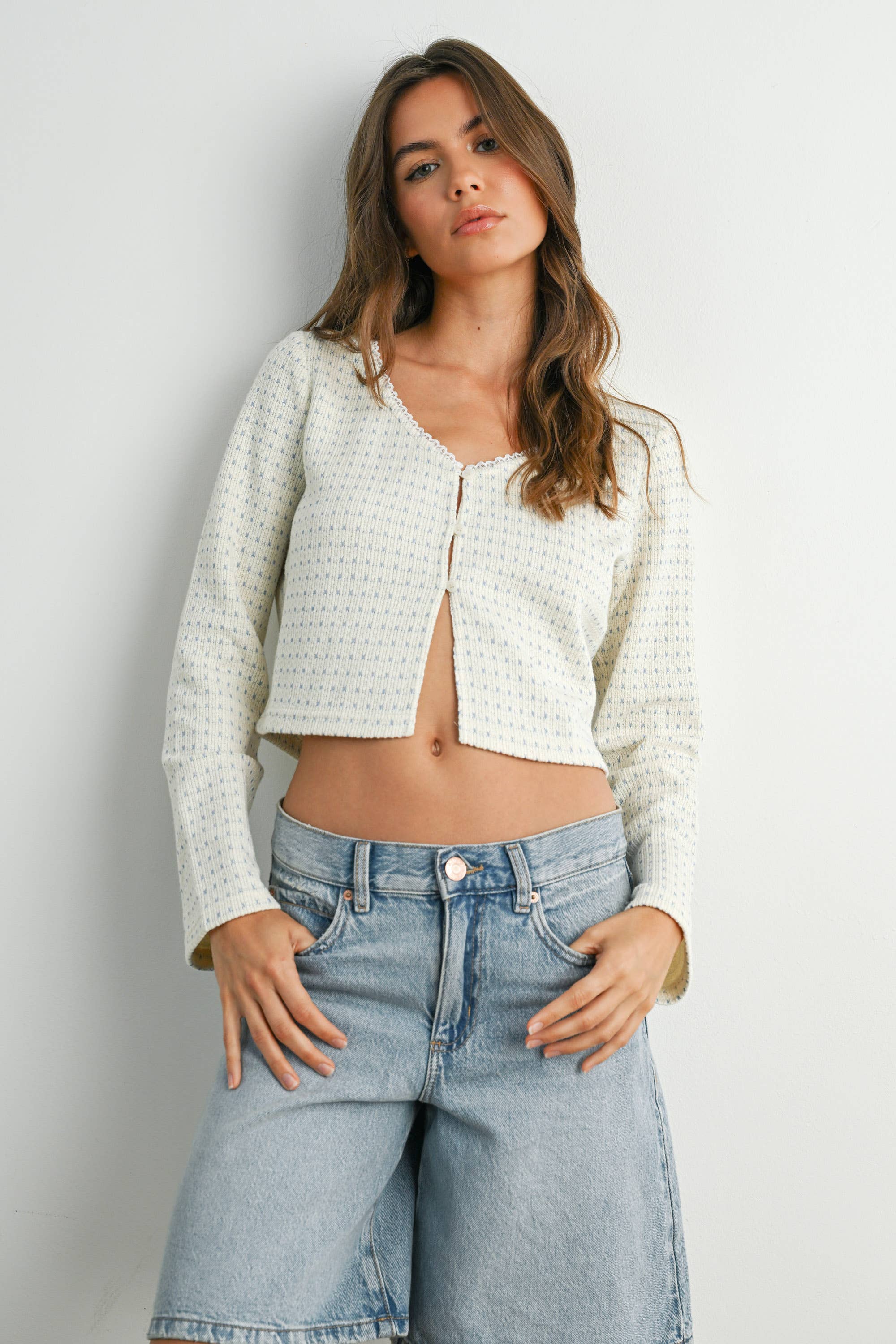 Aspen | Button-Up Cropped Long Sleeve Top