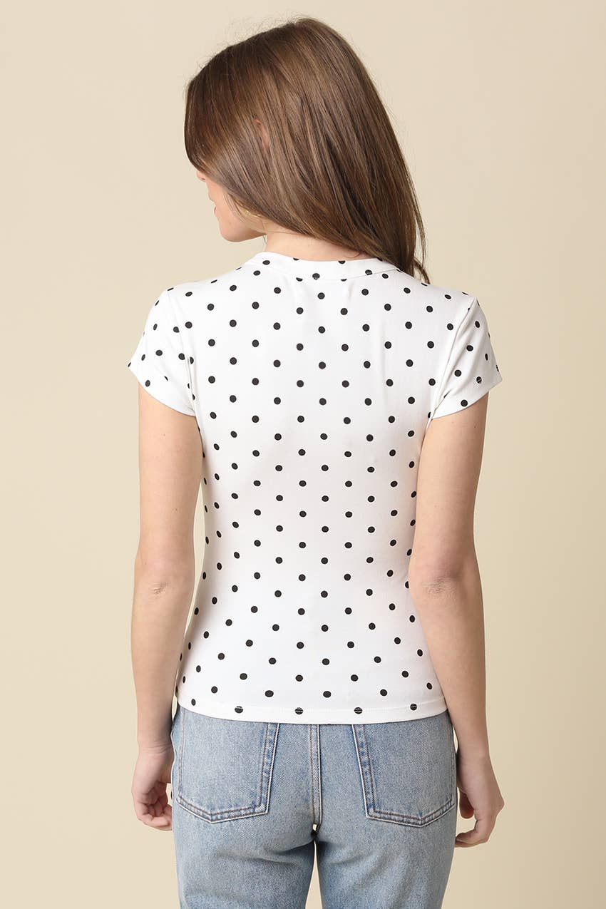 Sadie | Polka Dot Button-Front Top