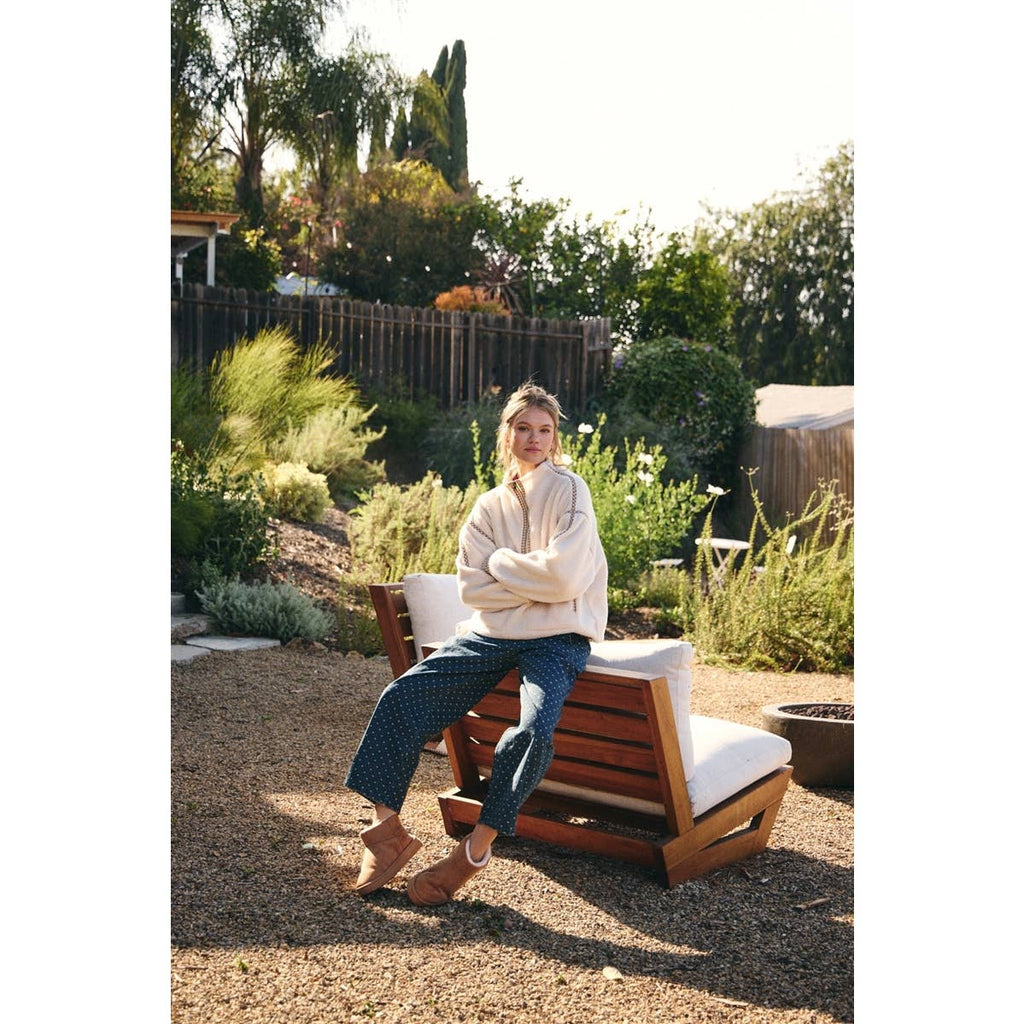 Cabin | Gingham Sherpa Half-Zip