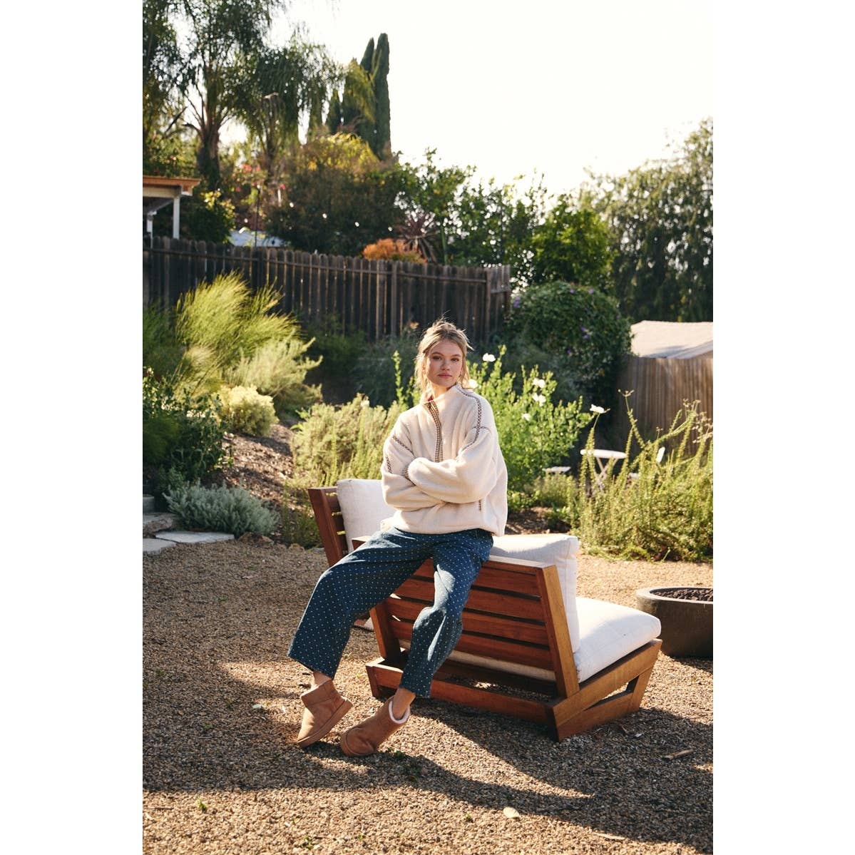 Cabin | Gingham Sherpa Half-Zip