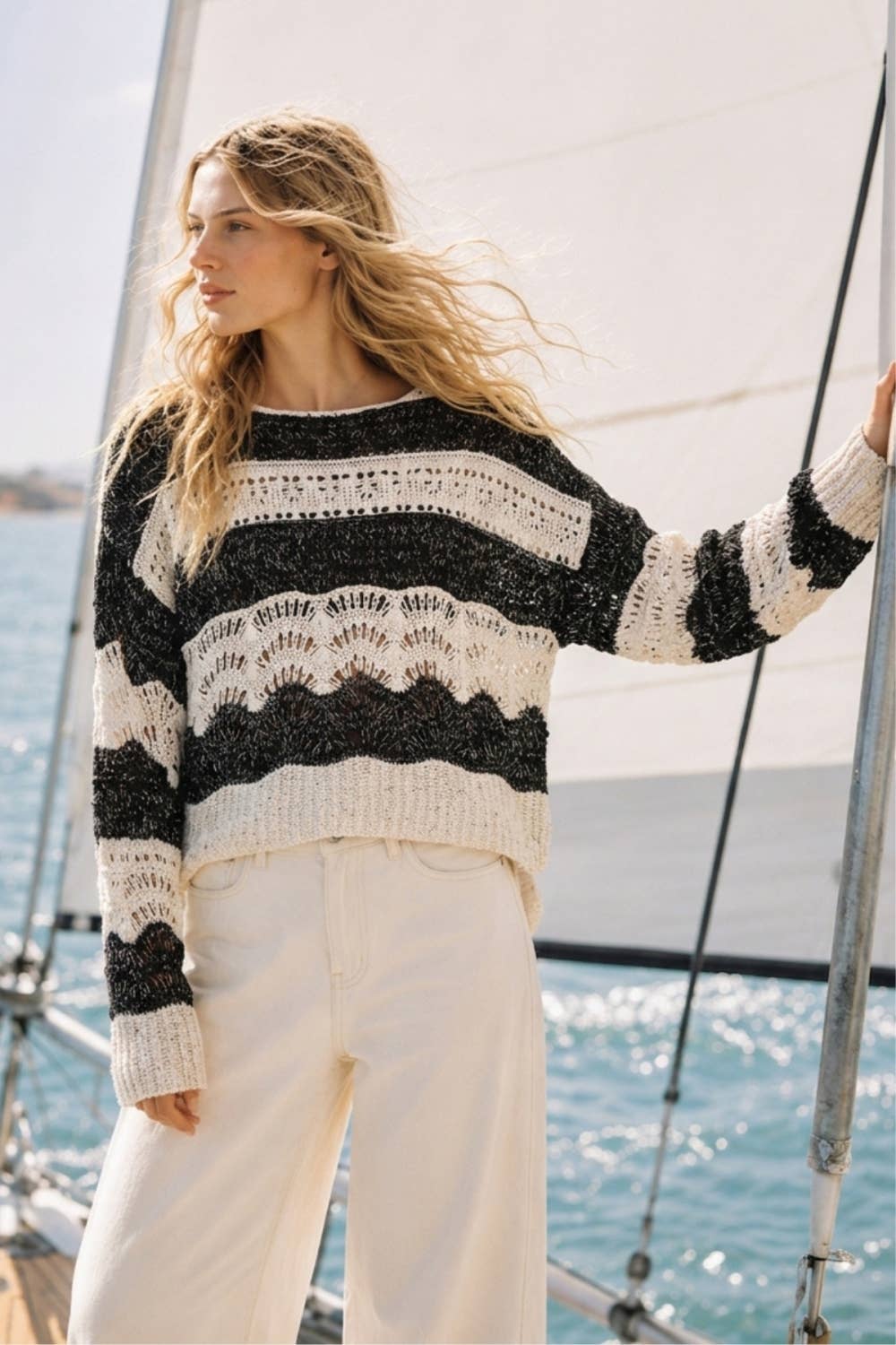 Palmer | Open-Stitch Pullover Sweater