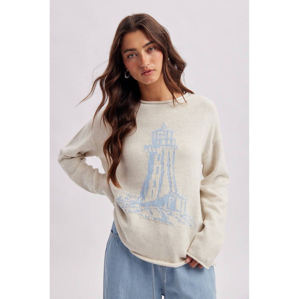 Lighthouse | Coastal Graphic Cozy Sweater
