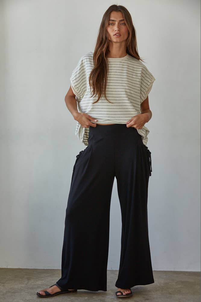 Leni | Knit Cotton Modal Spandex Wide Leg Pants