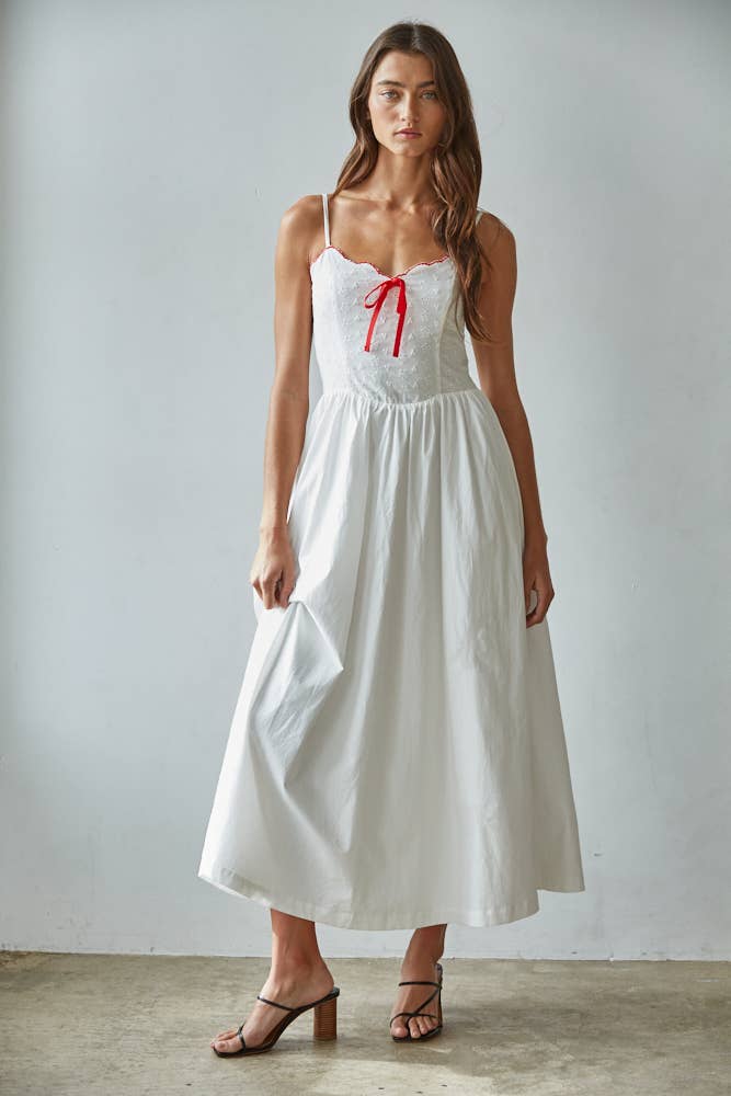 Valentine | 100% Woven Cotton Floral Eyelet Detailed Maxi