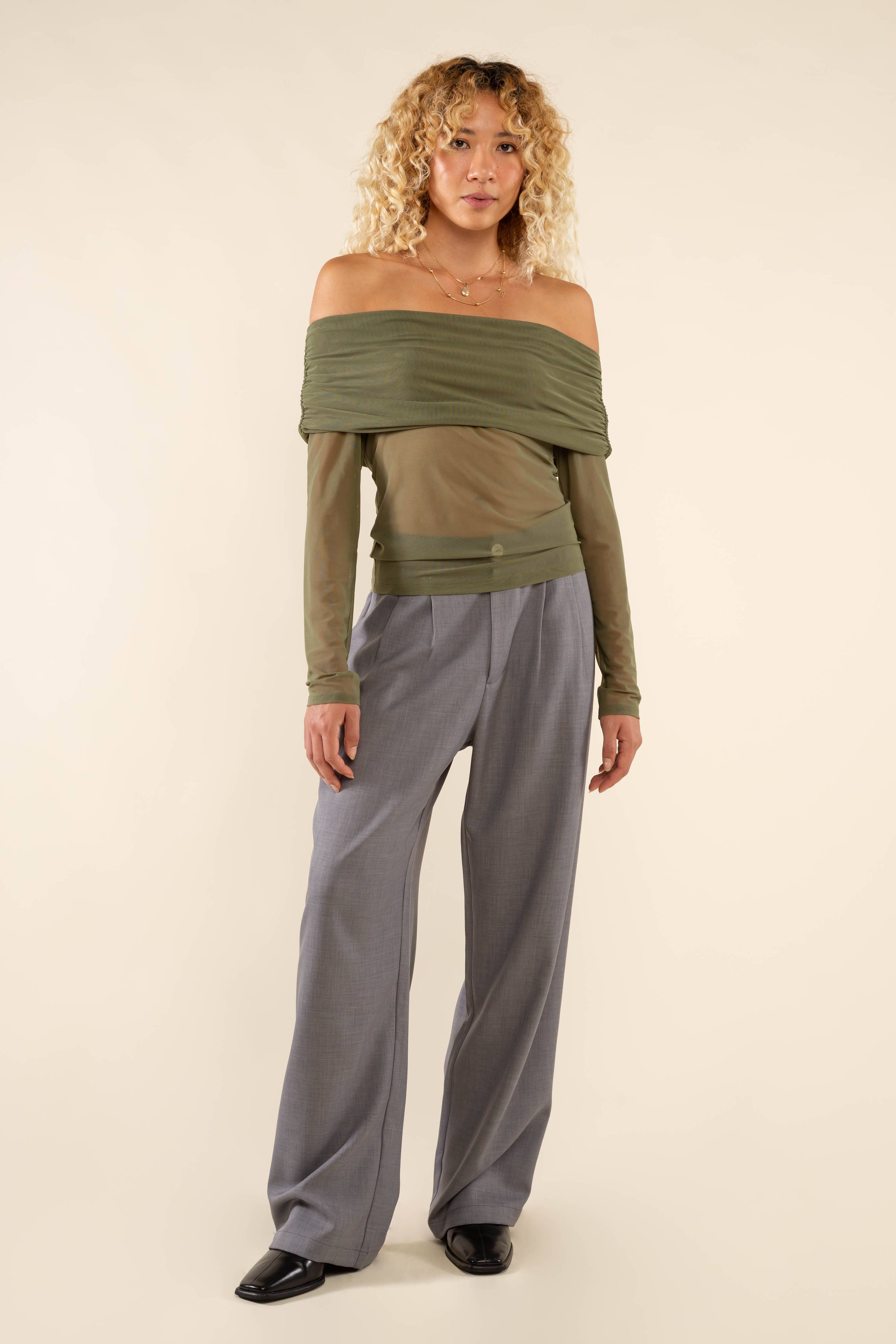 Sidra | Off Shoulder Mesh Top