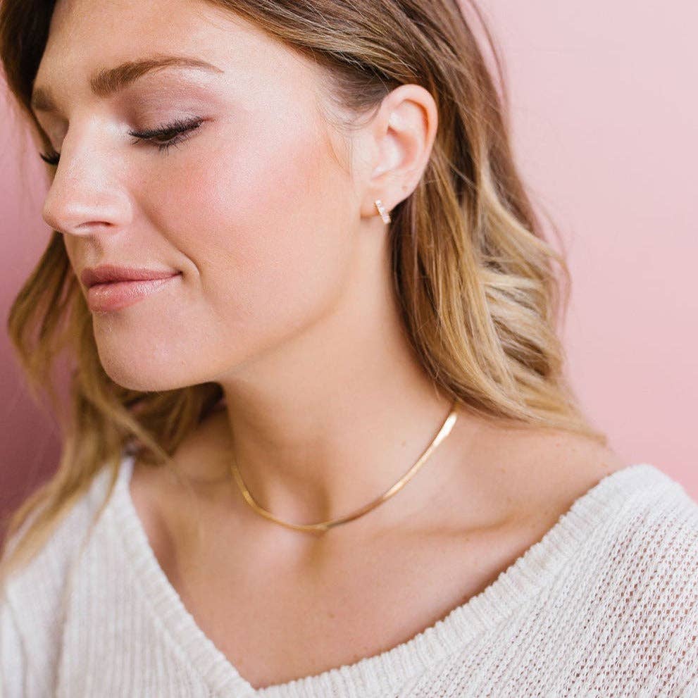 Jade | Gold Filled Herringbone Necklace