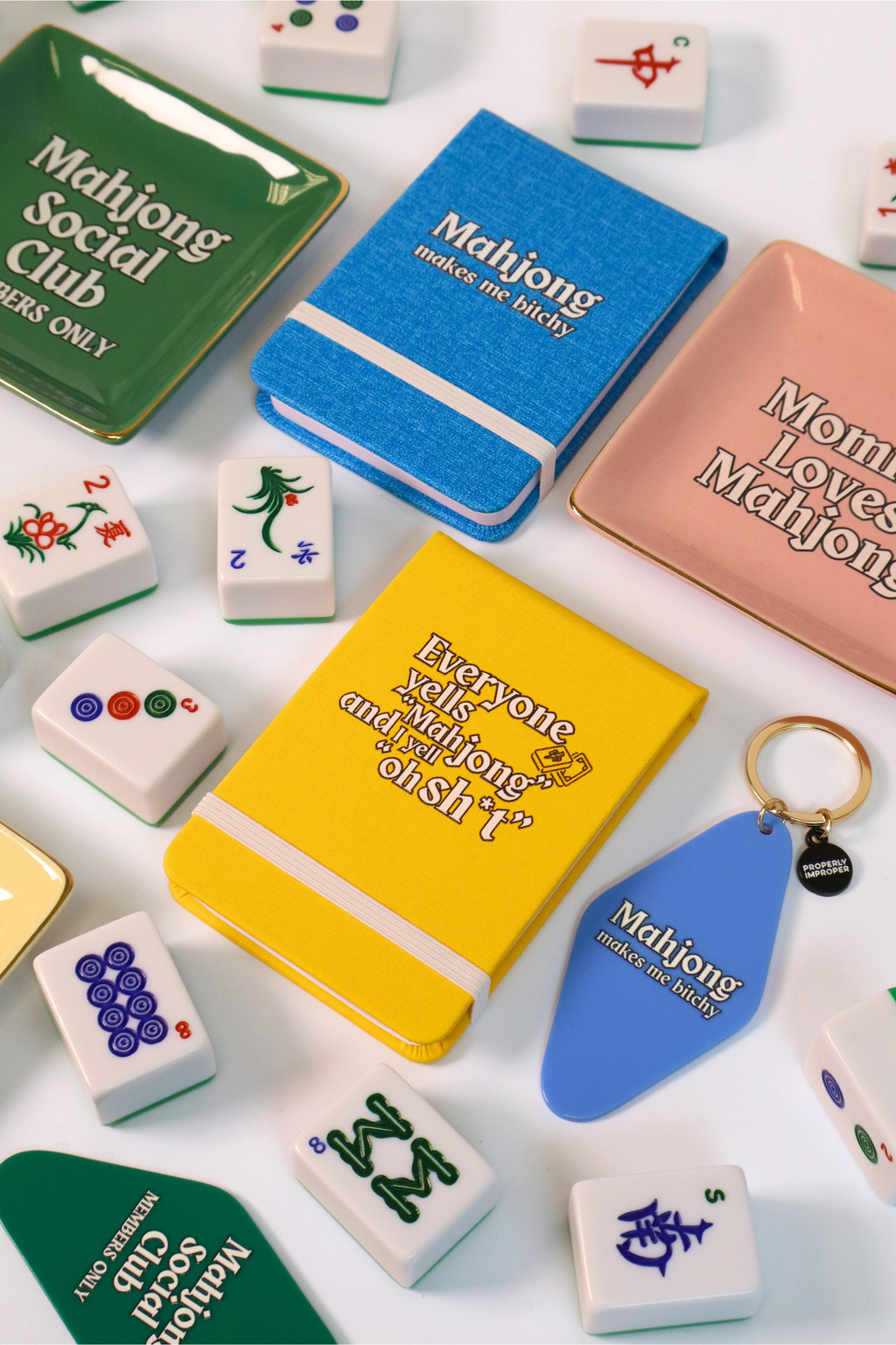 Printed Keychain Mahjong Social Club Members Only