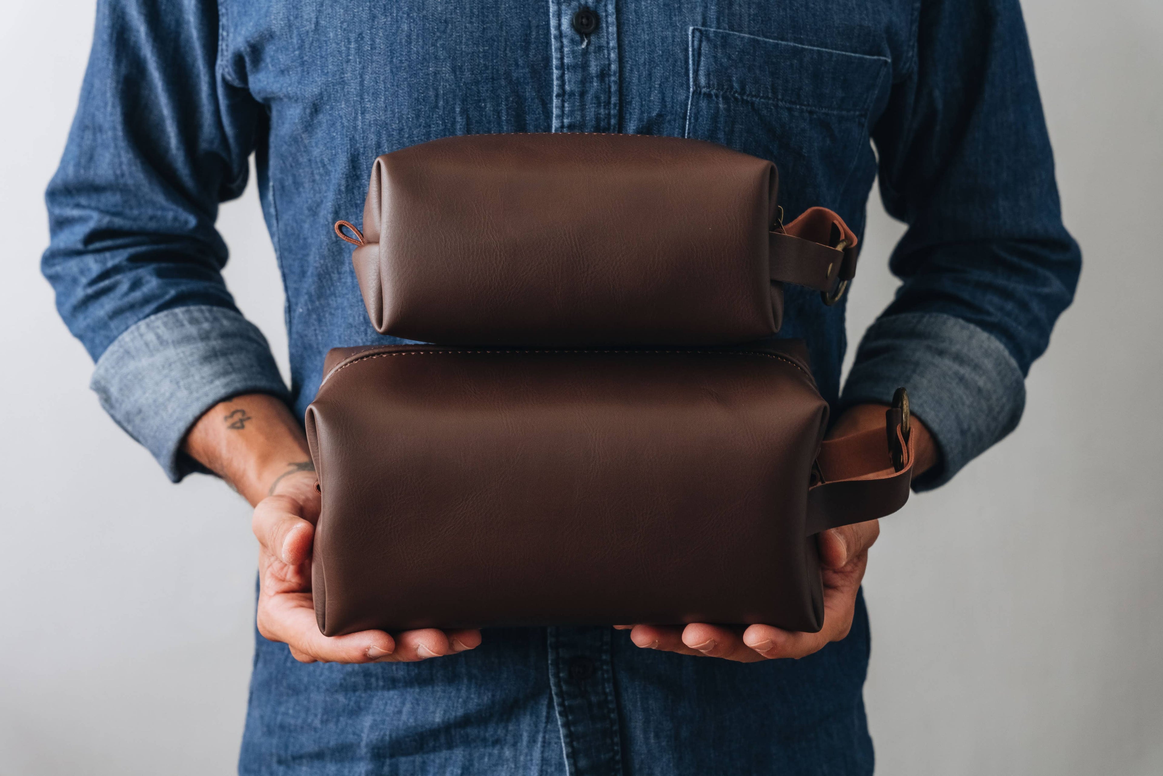 Vegan Leather Dopp Kit | Toiletry Bag for Men