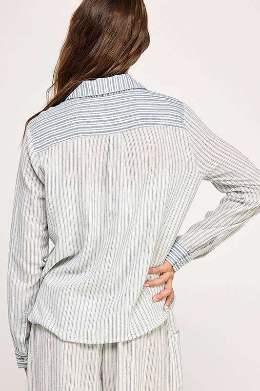 Jessica | 100% Cotton Soft Washed Stripe Shirt