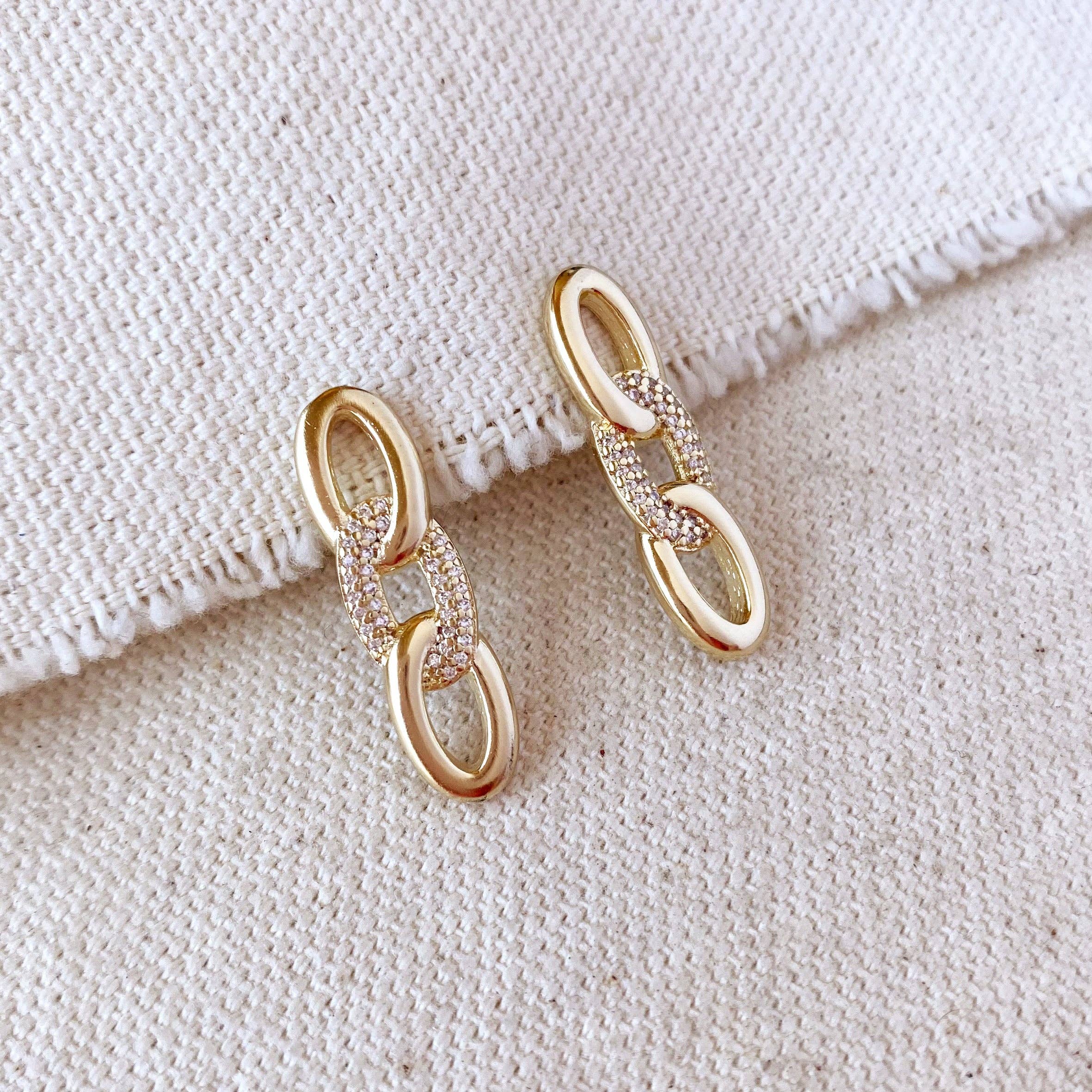 Cleo | Gold Filled Faux Chain Drop Earrings