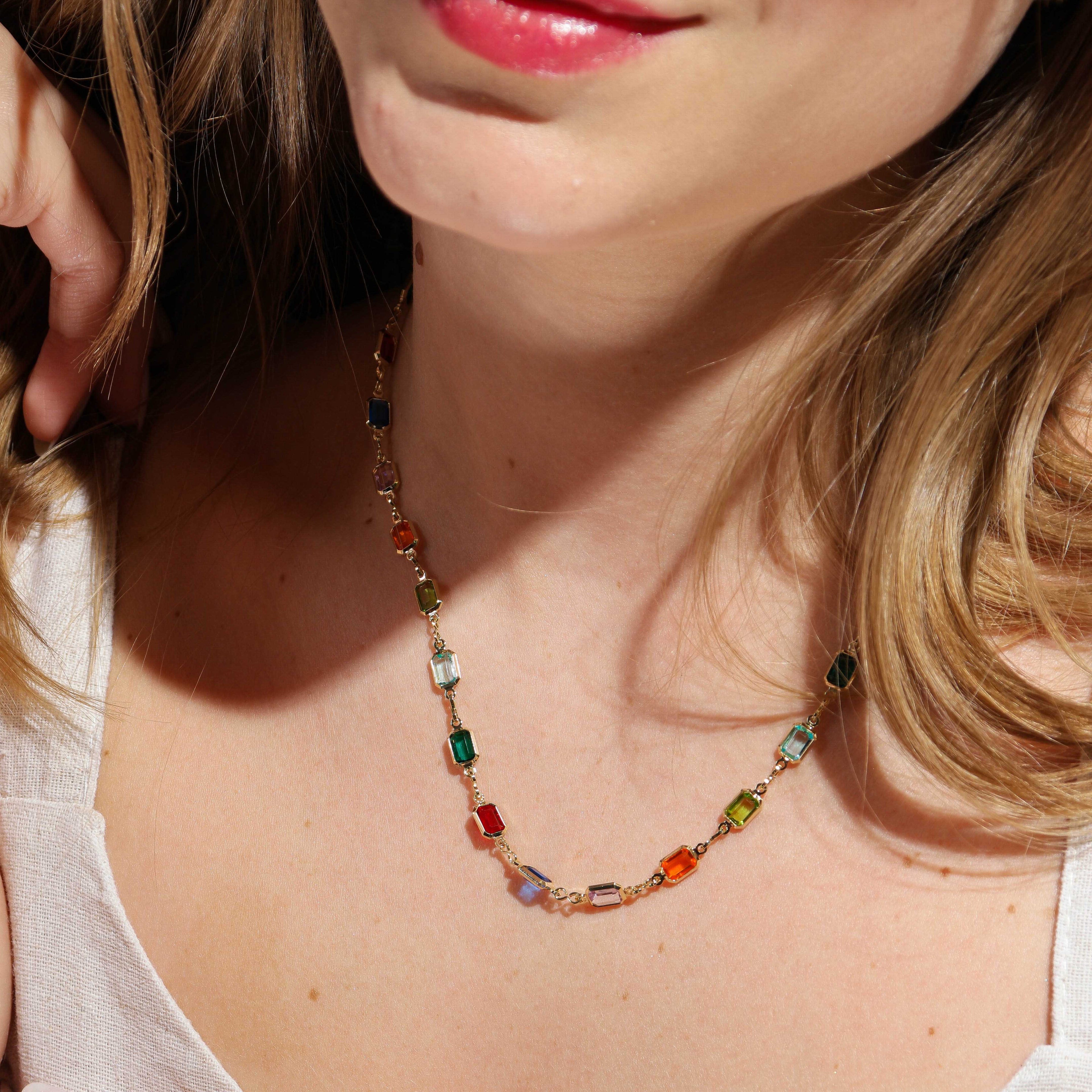 18k Gold Filled Multicolor Necklace