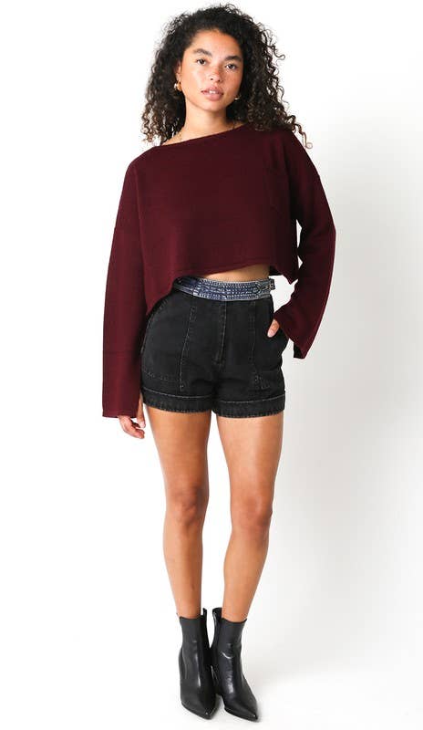 Max | Boatneck Cropped Sweater