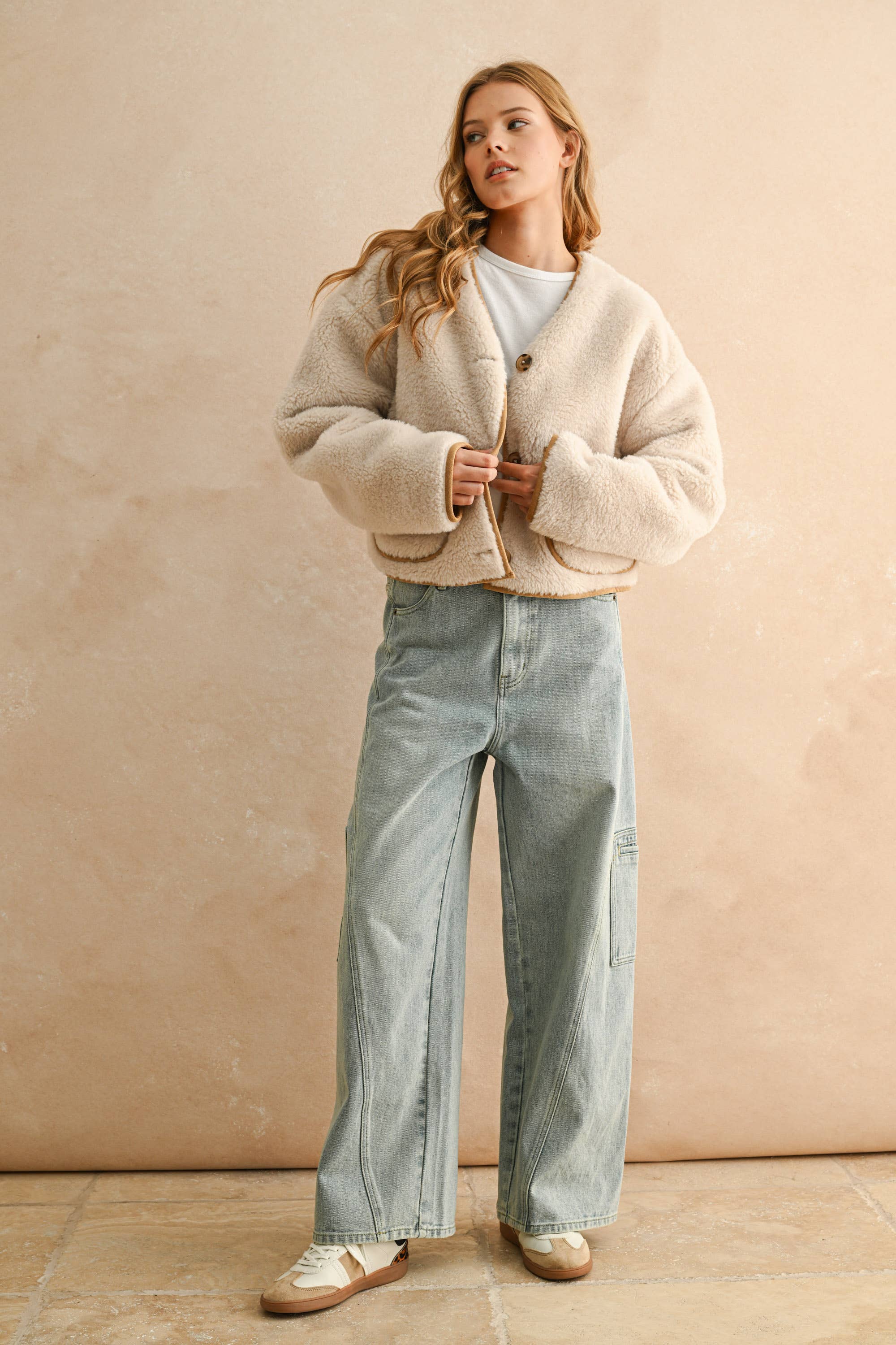 Jamie | Sherpa and Suede Reversible Jacket