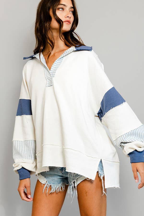 Daisy | French Terry Knit Collared Top
