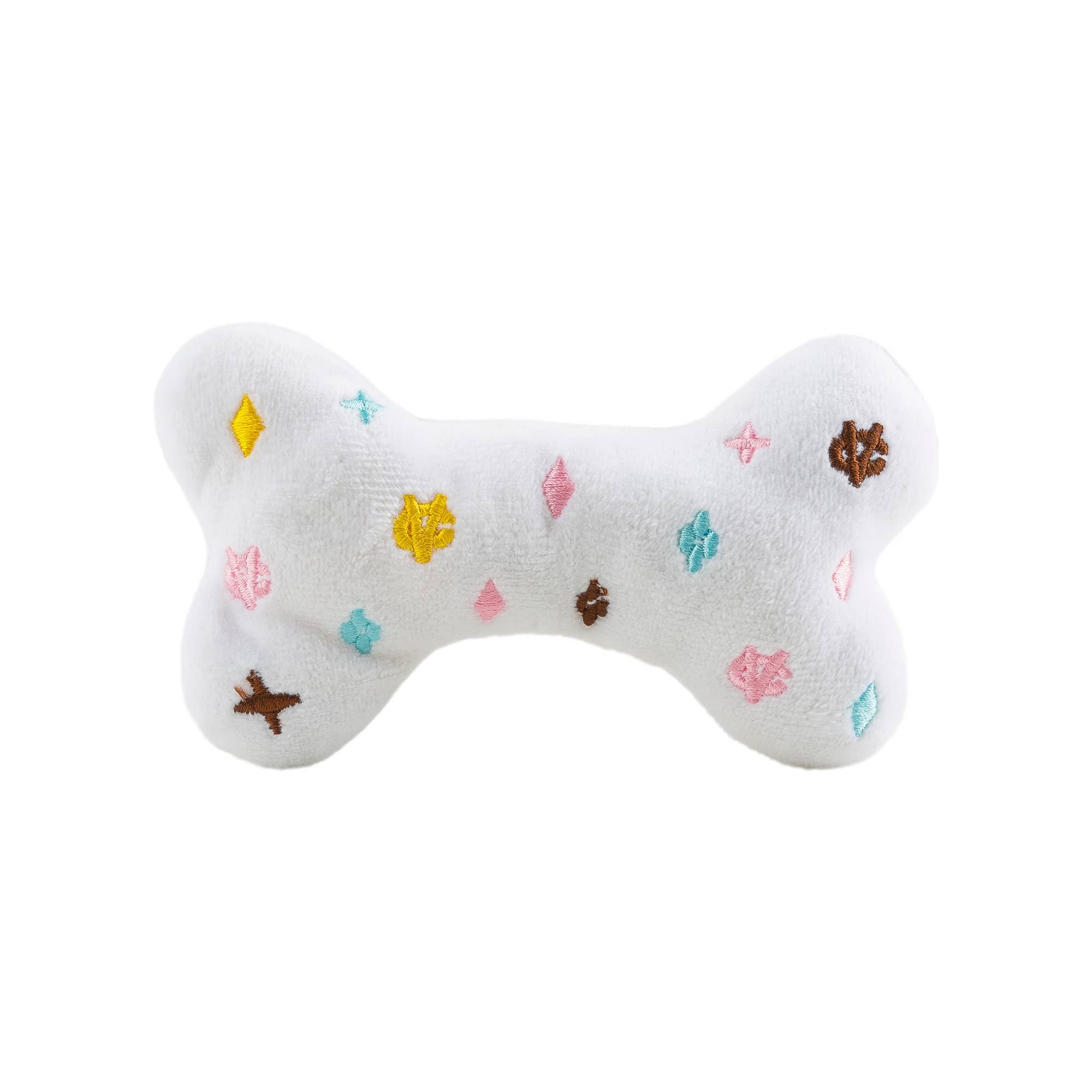 Chewy Vuiton Bones Squeaker Dog Toy