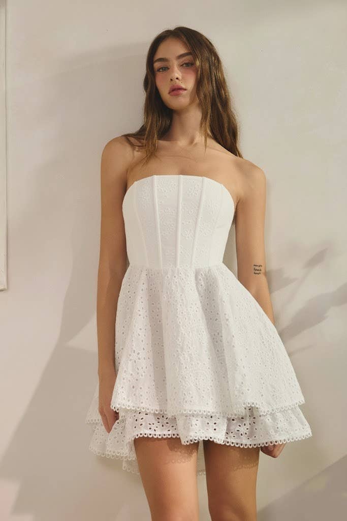 Yadira | Mon Petit Eyelet Corset Mini Dress