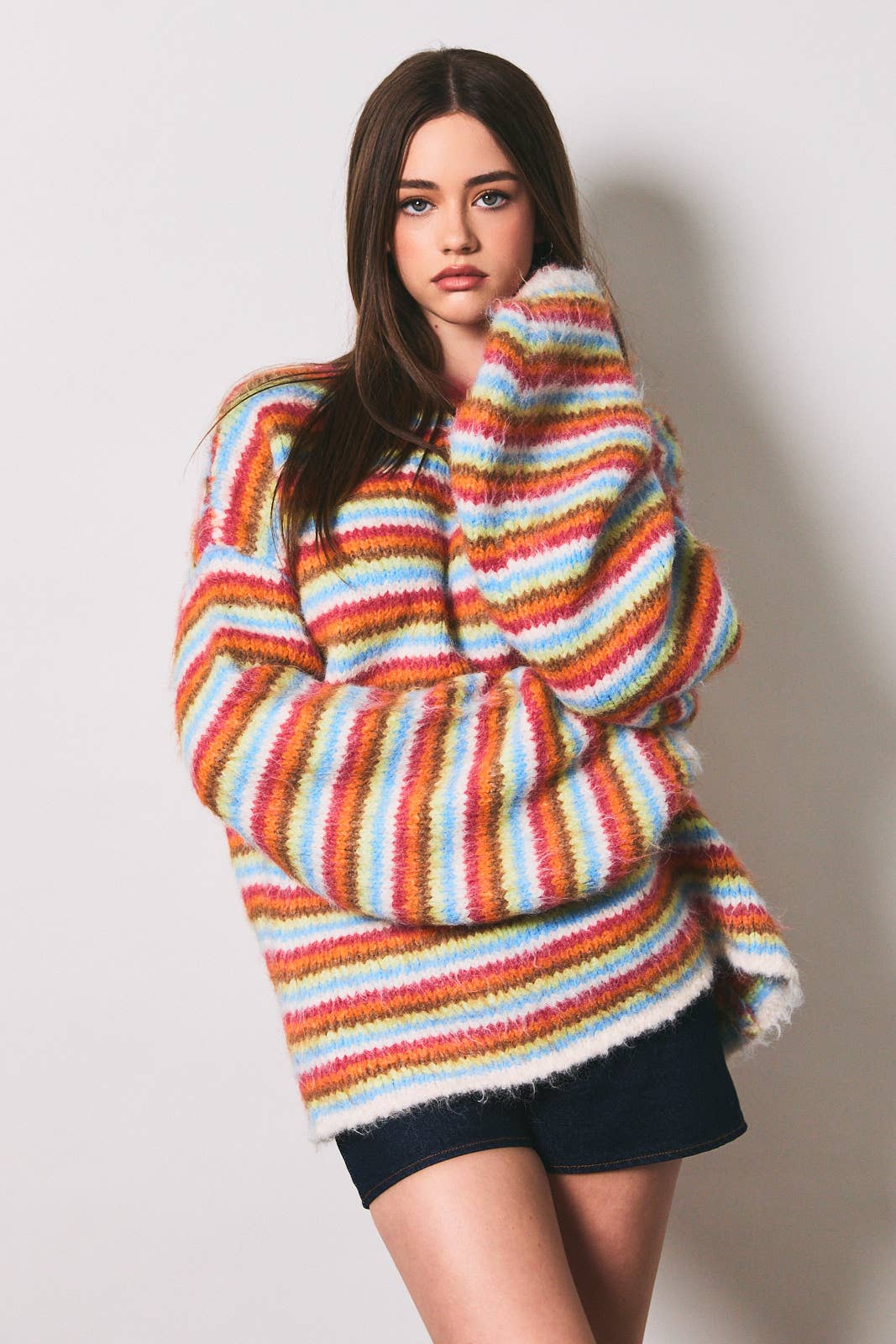 Jennifer | Chunky Knit Multi Striped Sweater
