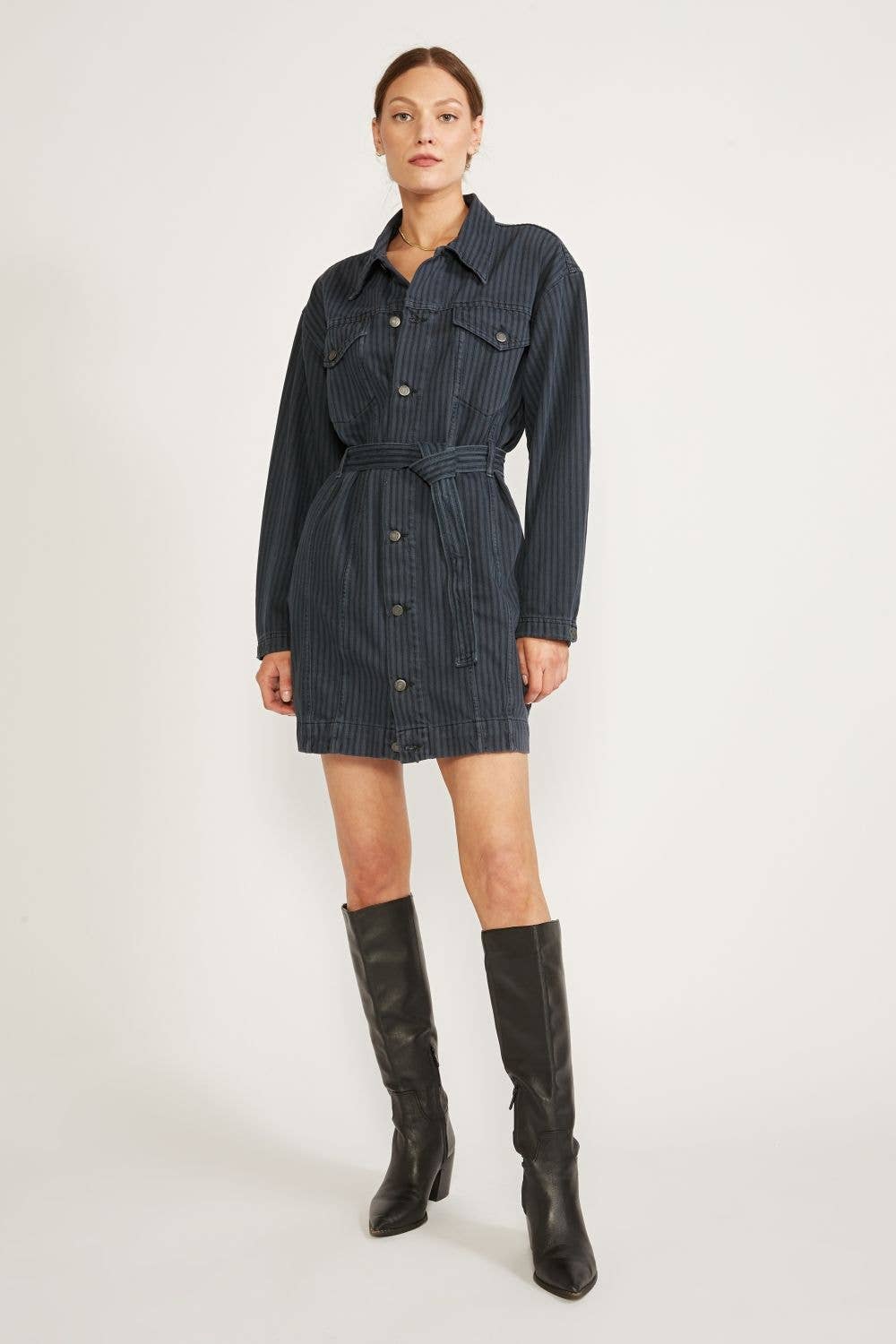 Joelle Jacket Dress | Night Stripe