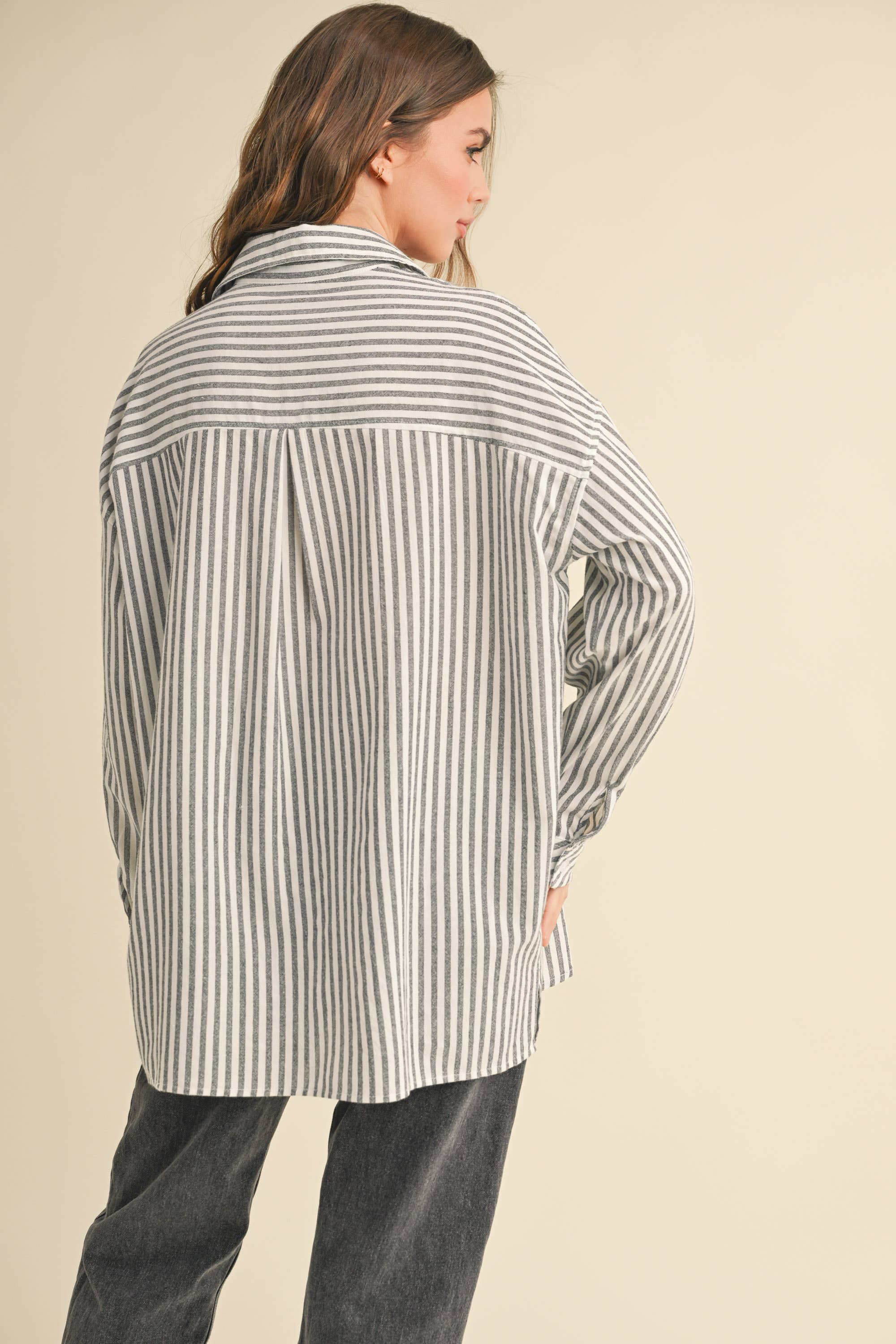 Millionaire Mommy | 100% Cotton Striped Pattern Button Down Shirt