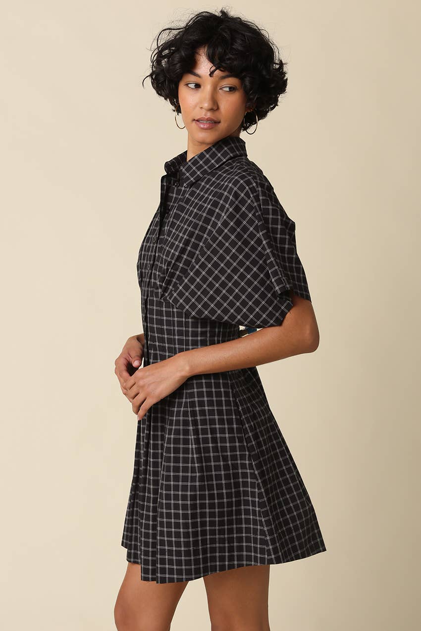 Ivy | Plaid Flare Mini Dress