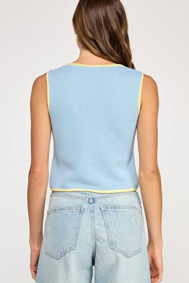Bluewater | Contrast Time Knit Top