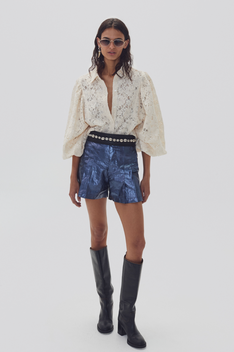 Claire | Cotton Lace Shirt - Natural
