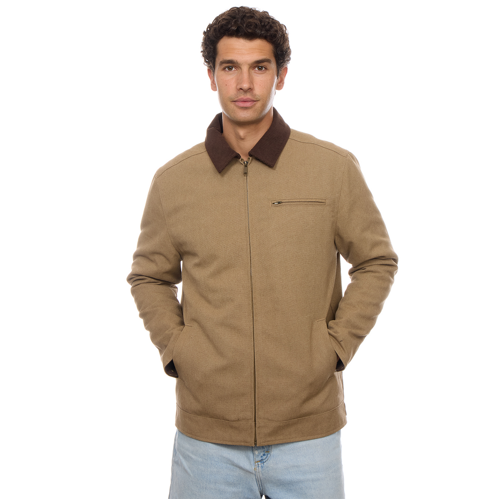 Nolan | Cotton Corduroy Collared Zip Up Jacket