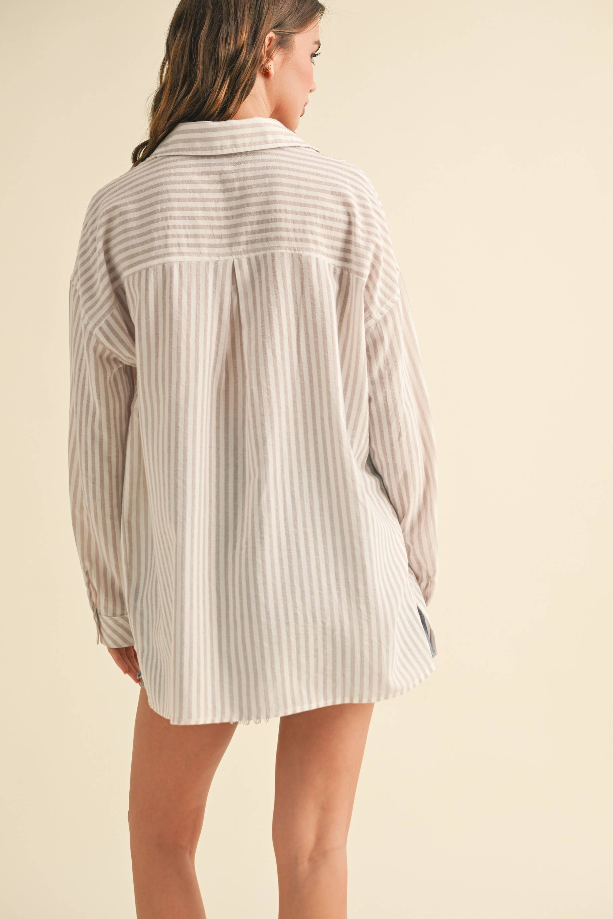 Millionaire Mommy | 100% Cotton Striped Pattern Button Down Shirt