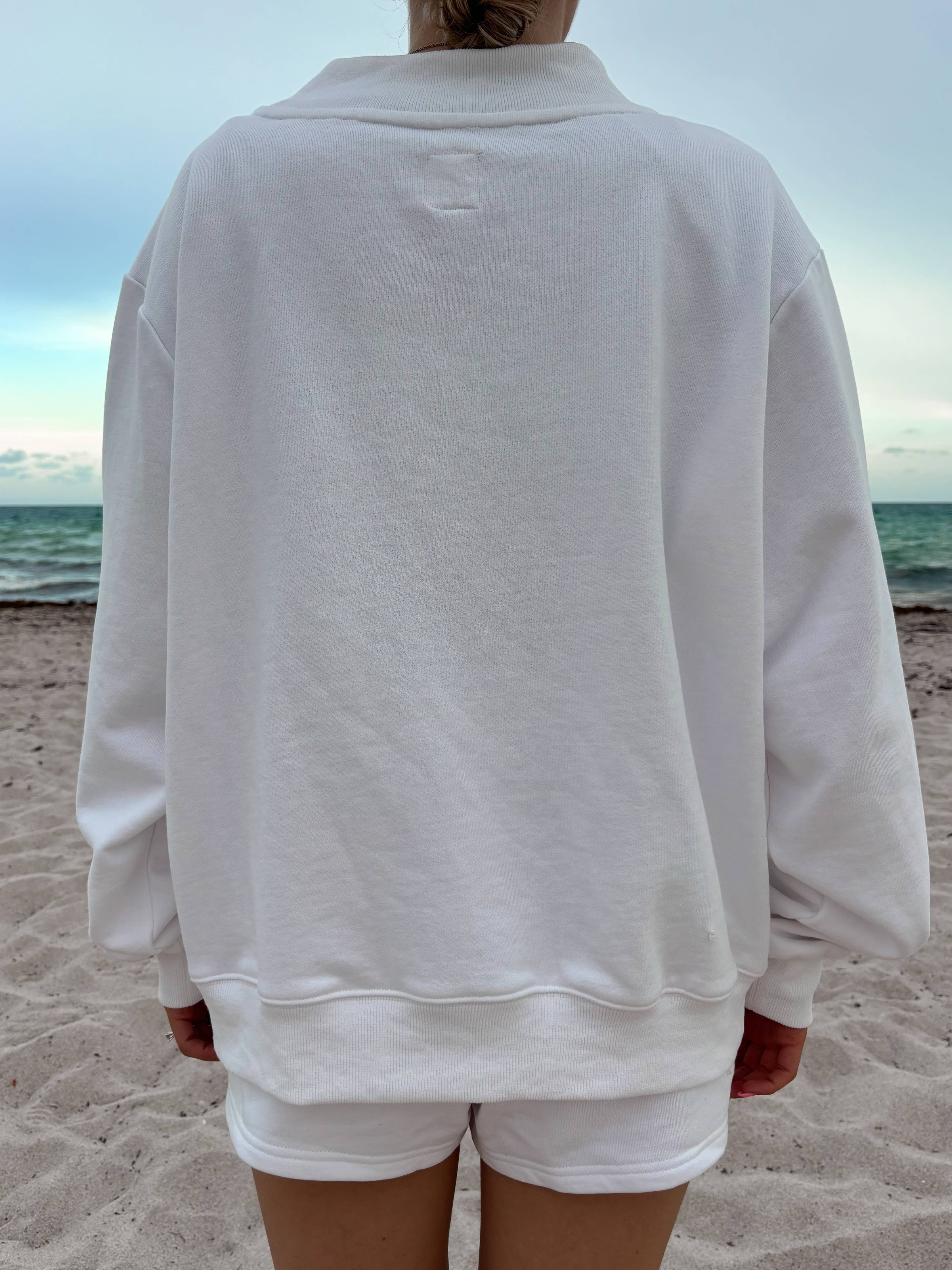 White American Flag Dog | Mockneck Sweatshirt 100% Cotton