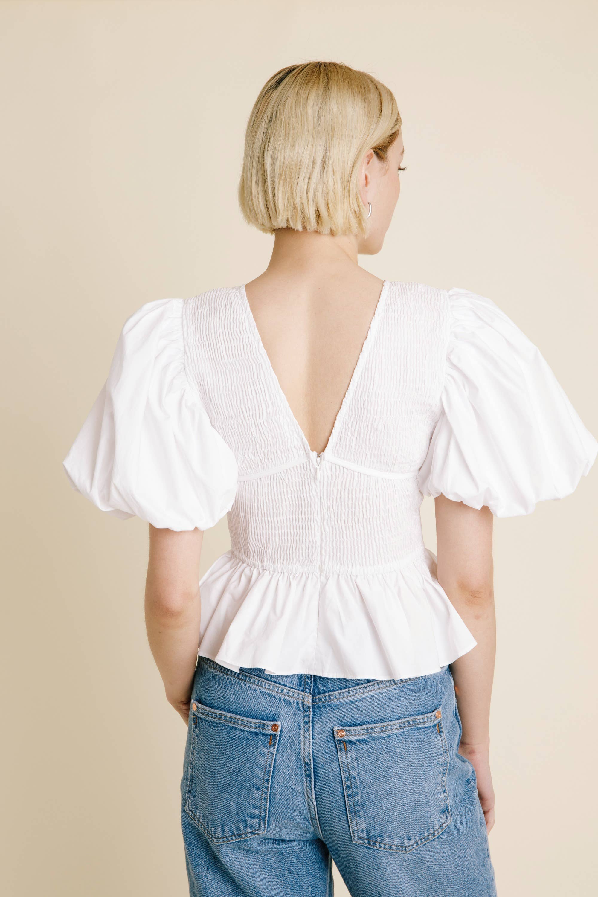 Smocked Peplum Top | AT1638