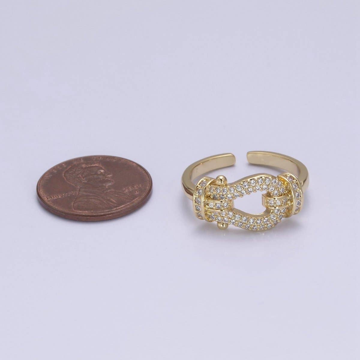Buckle Ring in 14k Gold Filled Micro Pave Ring