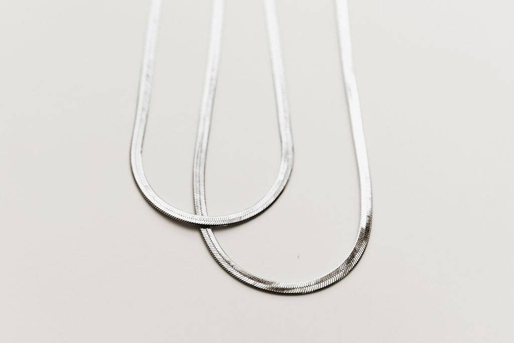 Jade | Gold Filled Herringbone Necklace