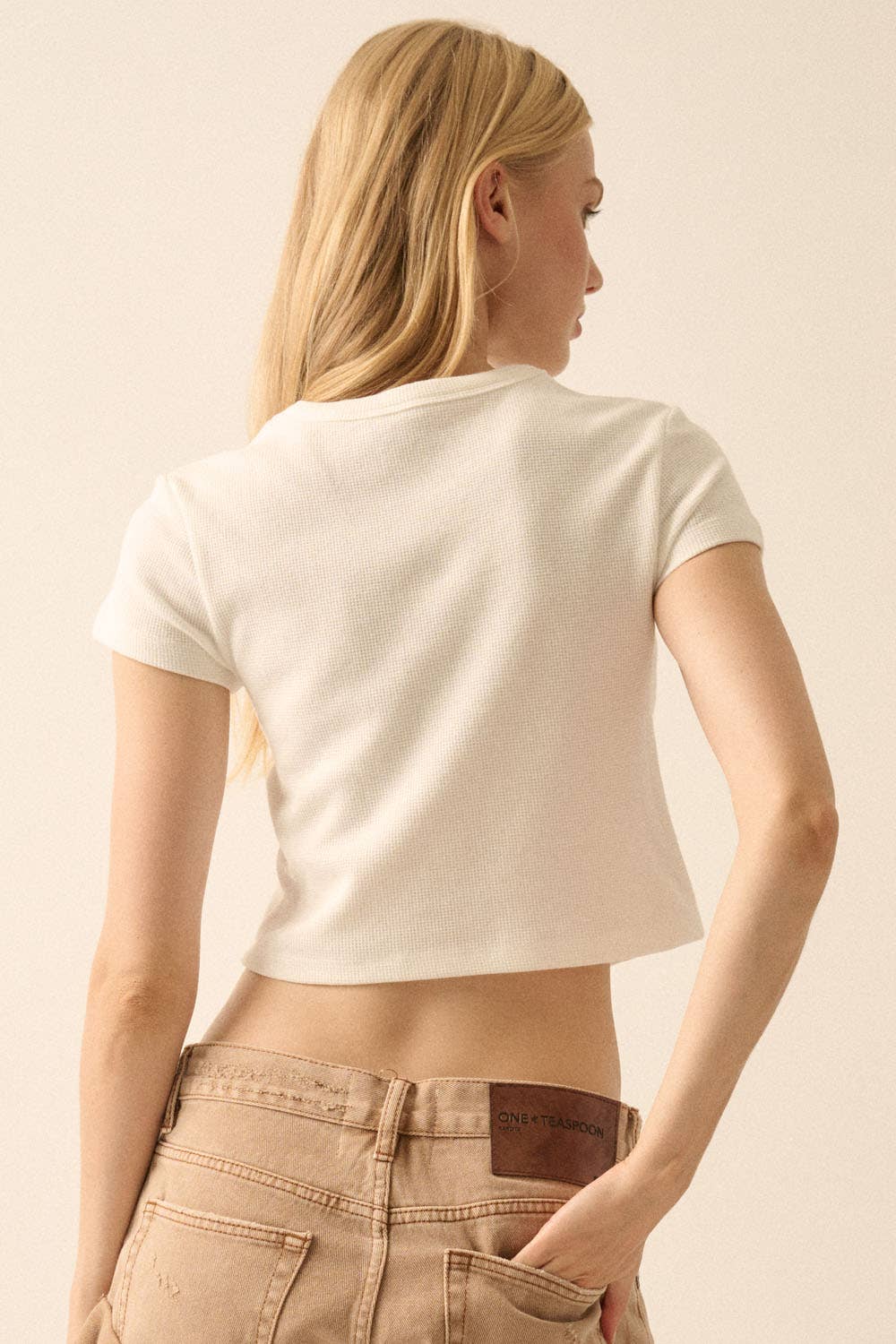 Tiger | Waffle-Knit Crop Graphic Tee