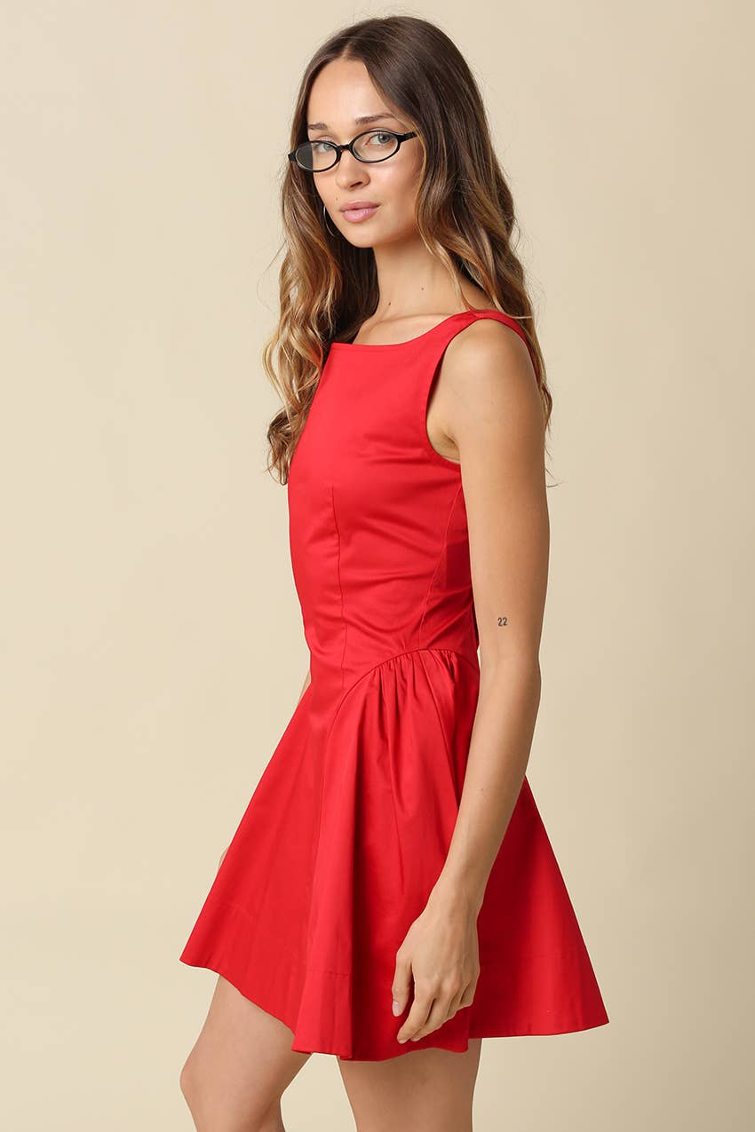 Celine | Structured Pleated Mini Dress