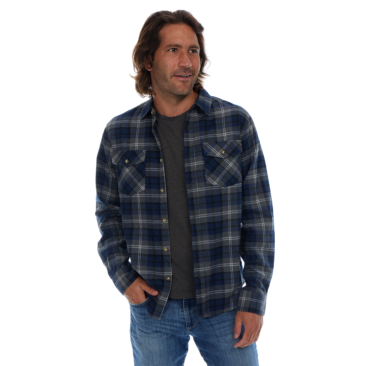 Benjamin | 100% Cotton Long Sleeve Flannel Plaid Shirt