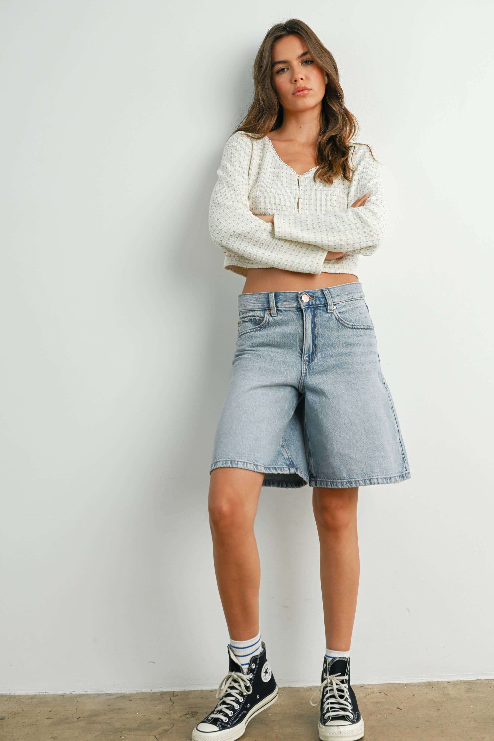 Aspen | Button-Up Cropped Long Sleeve Top