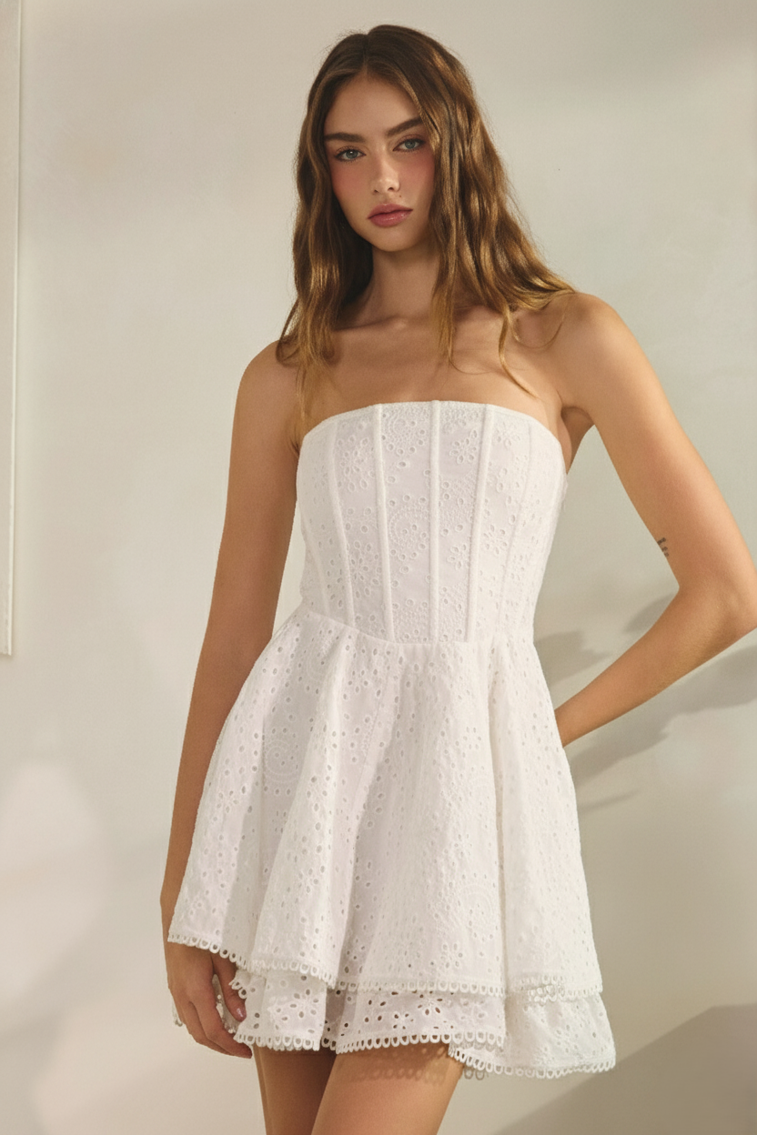 Yadira | Mon Petit Eyelet Corset Mini Dress