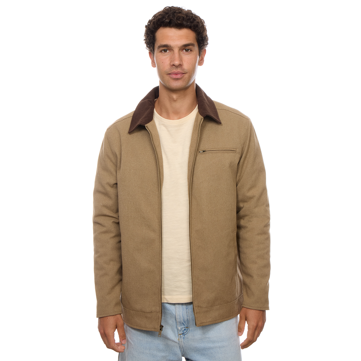 Nolan | Cotton Corduroy Collared Zip Up Jacket