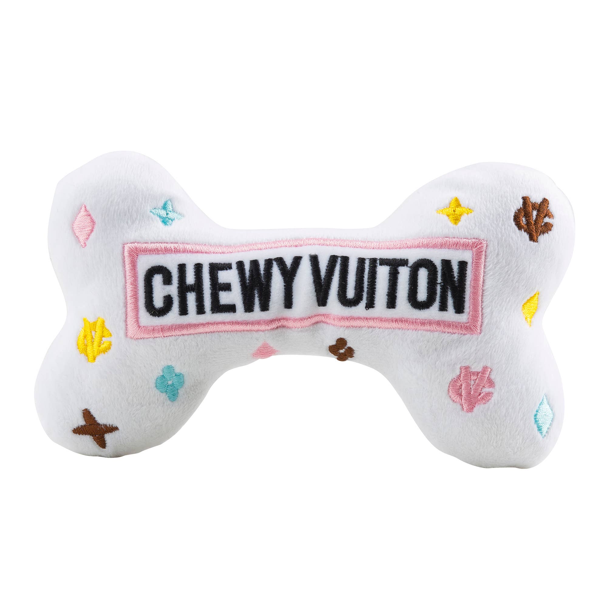 Chewy Vuiton Bones Squeaker Dog Toy