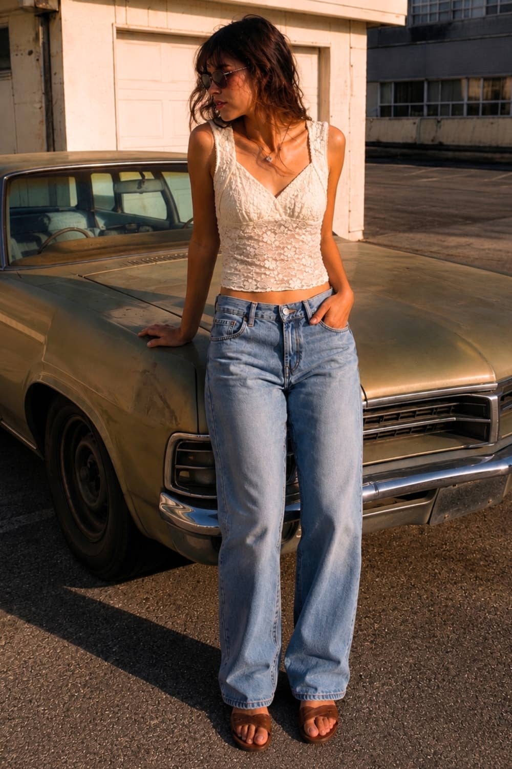 Americana | Soft Lace Sleeveless Top