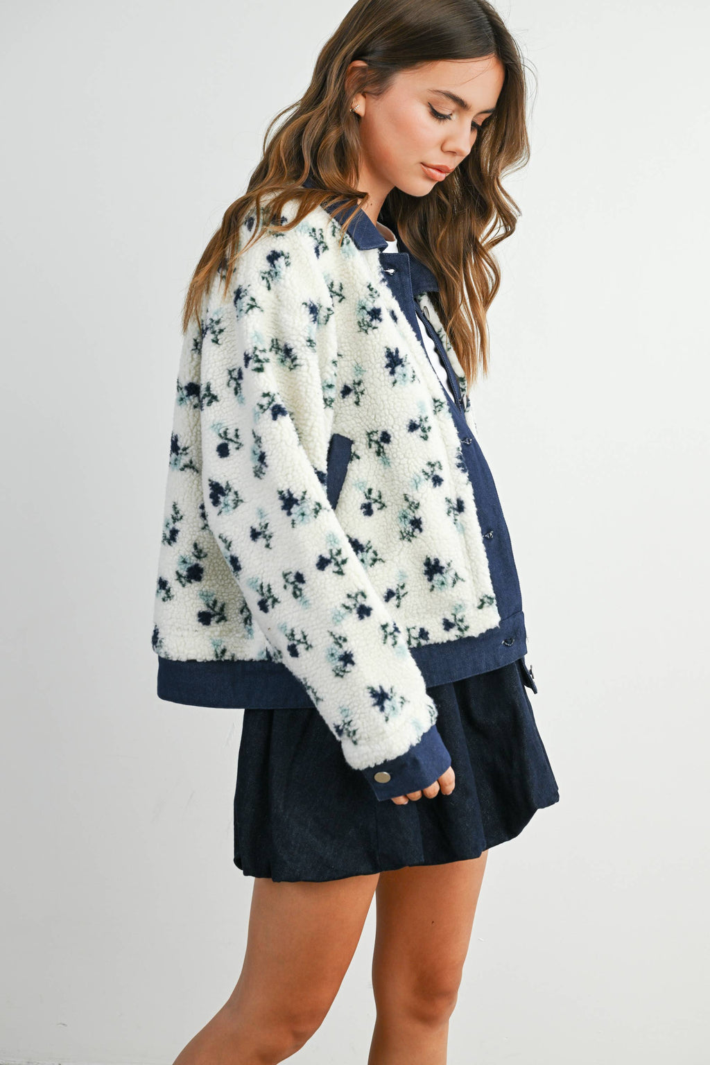 Elaine | Floral Collared Button-Down Jacket