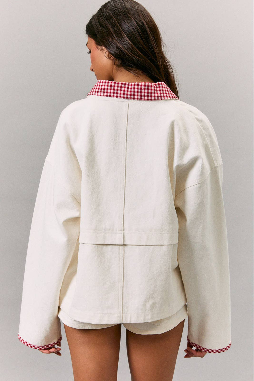 Kit | Jacket with Gingham Contrast