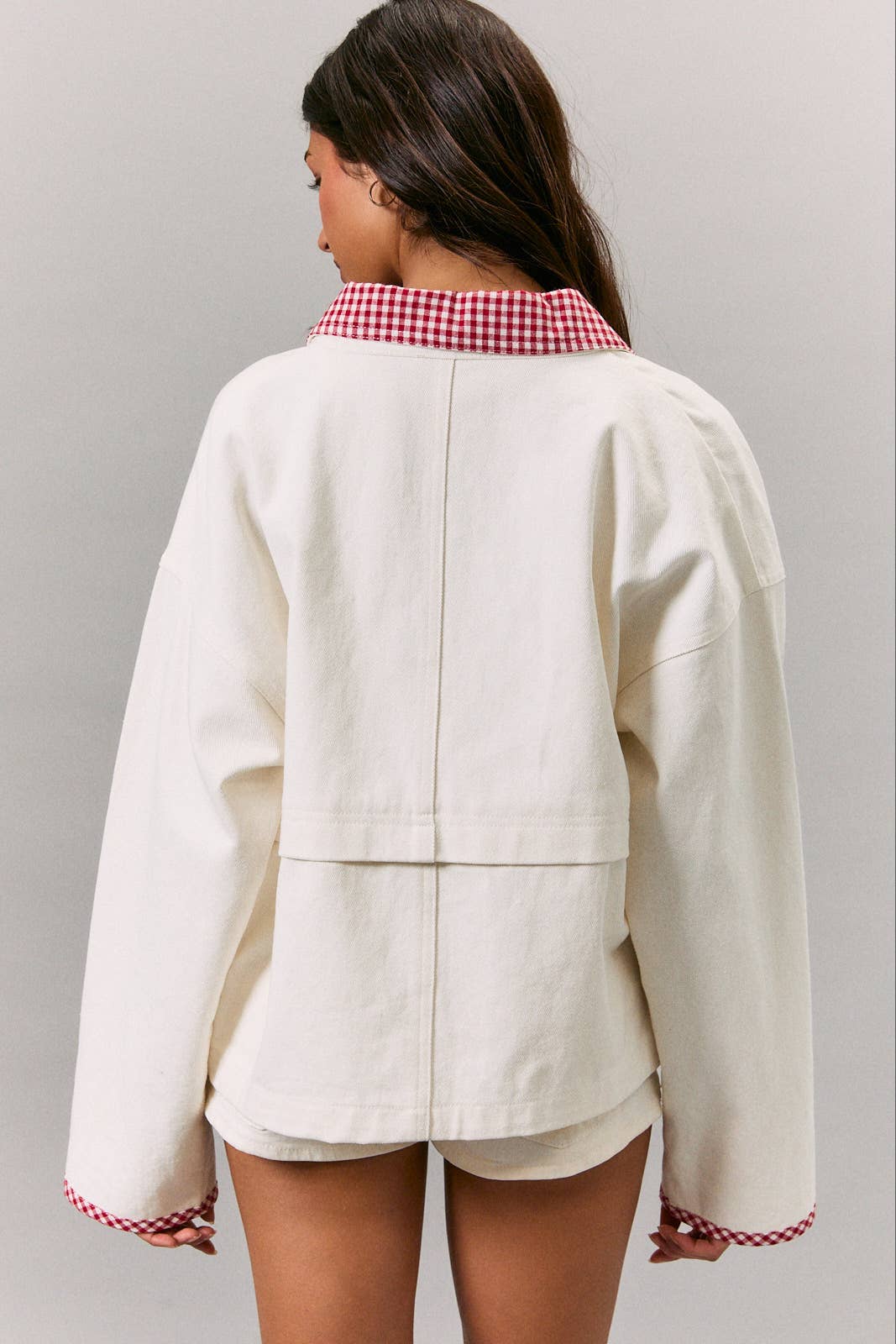 Kit | Jacket with Gingham Contrast